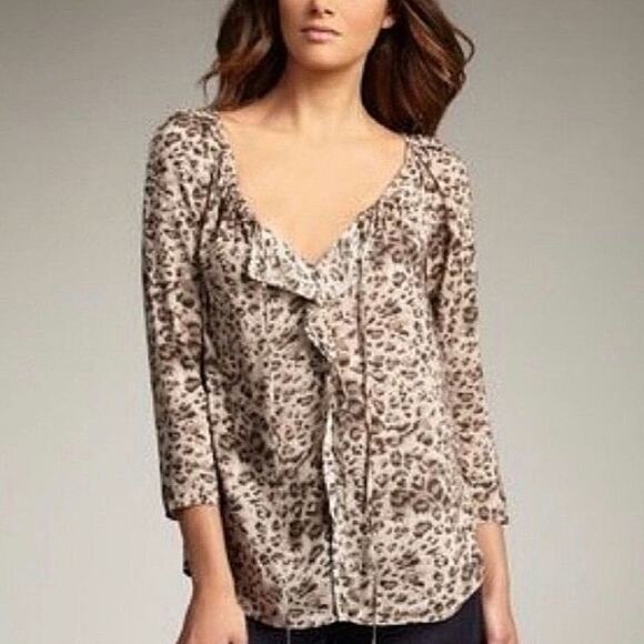 Rebecca Taylor Leopard Cheetah Print Blouse - Picture 1 of 6
